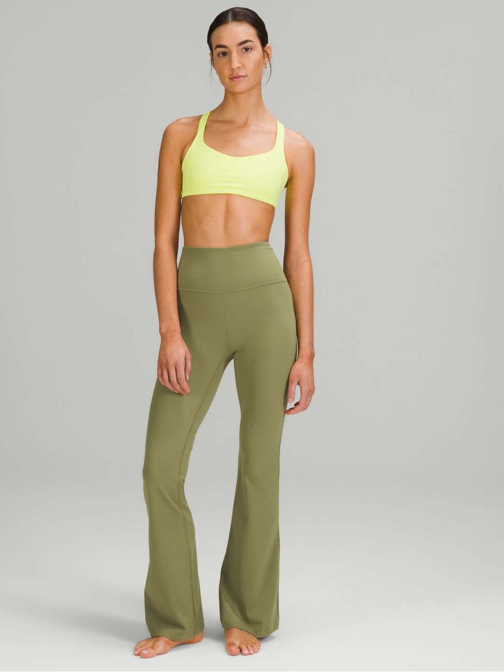 Lululemon Groove Super-High-Rise Flared Pants in Bronze Green 0